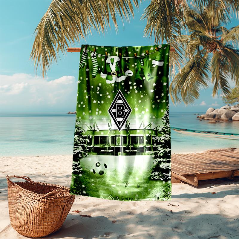 Beweis Strandtuch mit Borussia Mönchengladbach Logo Muster - weich, saugfähig, schnelltrocknend, maschinenwaschbar - perfekt zum Schwimmen, Camping, Baden