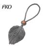 Hand-Knotted Curtain Strap Braided Leaf Tieback, Boho Cotton Rope Holder, Fringe Living Room Tieback Edge Knotted Draperies Holder for Bedroom