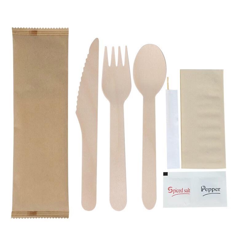 OIMG Biodegradable Wooden Cutlery Set