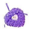 Boîte à bagues de mariage incrustée de Faux Rose en forme de cœur, support de rangement, coussin