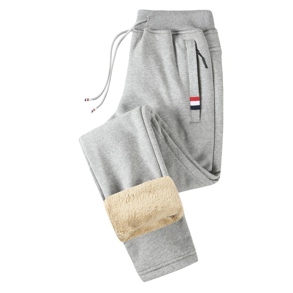 Men's Fleece-Lined Casual Plus Size Cuffed Sweatpants - Thick, Versatile, Outdoor & Trendy
