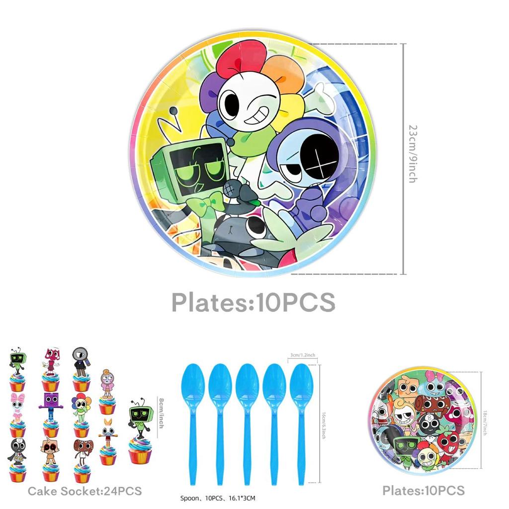 Dandys World Themed Party Supplies With Paper Napkins Straws And Balloons For Celebration