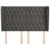 vidaXL Kopfteil mit Ohren Dunkelgrau 147x23x118/128 cm Samt