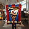 1PC Custom Name Górnik Zabrze Patterned Flannel Blanket Suitable For All Seasons for Home Decor Warmth and Comfort Gifts Holiday Present