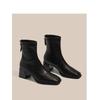 Fashion 2025 New British Retro Style Square Toe Women Show Skinny Block Heel Versatile Soft Leather Booties