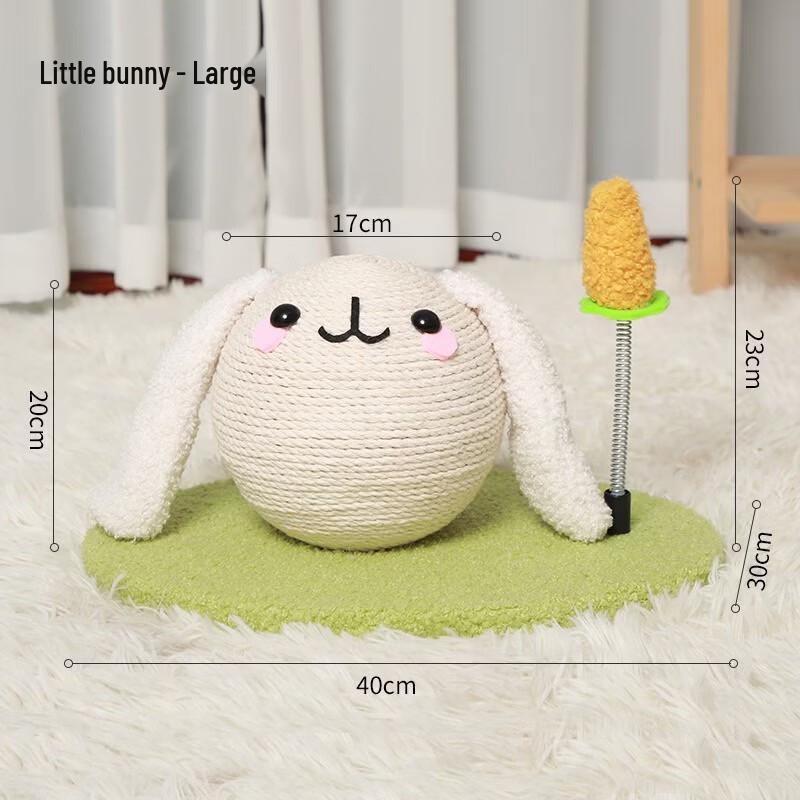 Sisal Rabbit Cat Scratcher Ball