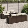 VidaXL Garden Furniture Set with Cushions 7 Pcs Brown Wicker 3326744
