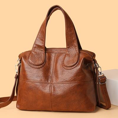 Borse a Spalla a Tracolla in Pelle Retro da Donna con Tasche Multiple per Donne Madre 2 Strati Grande Capacità Borsa a Mano Borsa a Tracolla Messenger