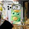 Phone Case: 2D flat design suitable for iPhone 18, 17, 16, 15, 14, 13 Pro protective case, little frog wearing a hat, perfect Christmas and Halloween 