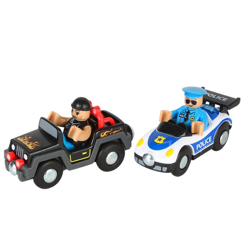 New Multifunctional Magnetic Car Ambulance Police Car Compatible with Thomas Wooden Track Train Toys For Kids