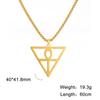 Egyptian Cross Pendant Inside Inverted Triangle Men Necklace Stainless Steel Box Chain Choker For Women Trend Jewelry Gift