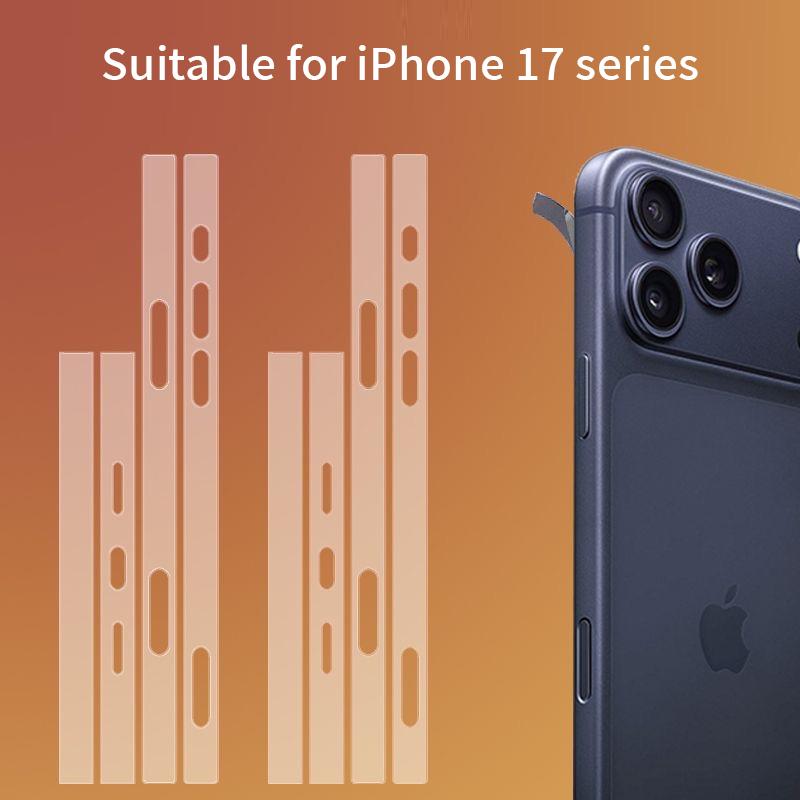 For iPhone Air 13 12 14 15 16 17 Pro Max 13 12 11 Mini X XS Max XR 8 7 SE 2020 Button Sticker Clear Hydrogel TPU Film Screen Protector Frame Film