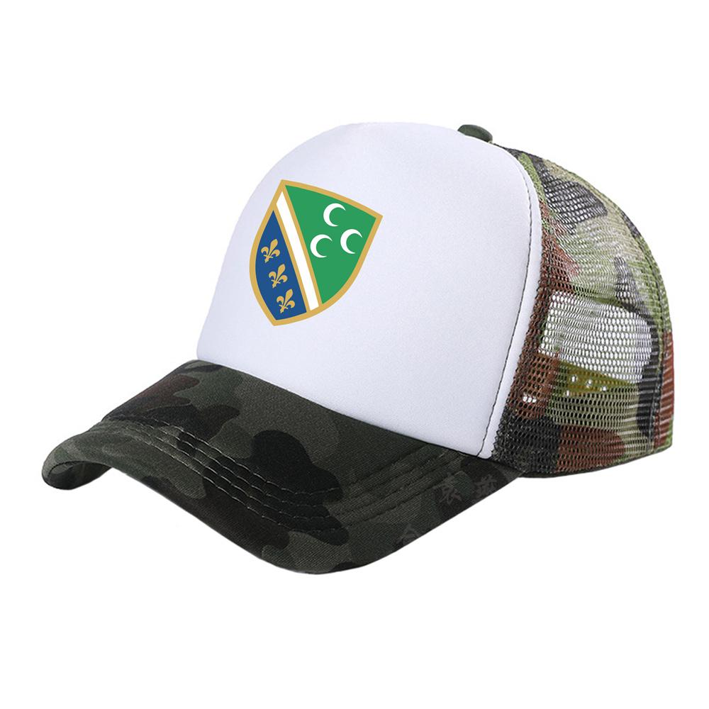 Bosniak National Flag In Sandzak Trucker Cap Summer Unisex Cool Bosnia Baseball Caps Unisex Mesh Net Hats