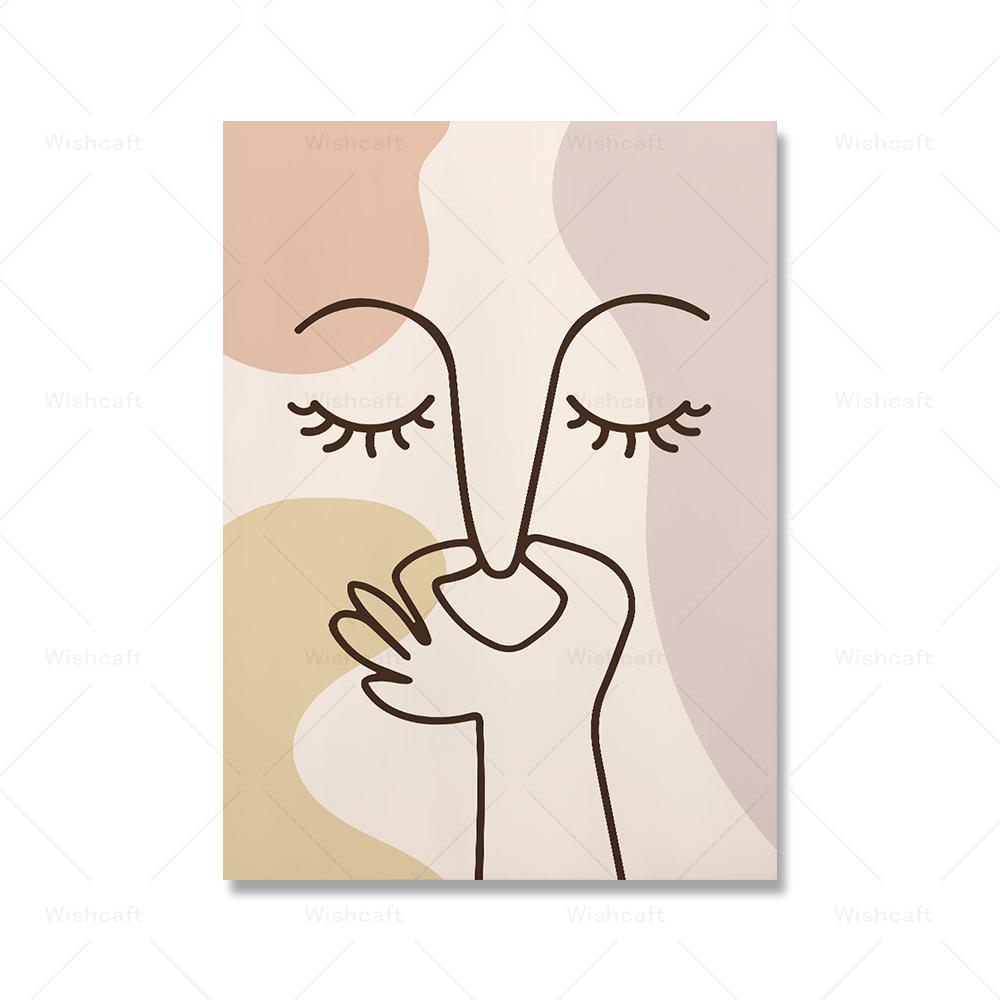 Funny Toilet Art Poster Bathroom Wall Decor Guest WC Neutral Colors Print Canvas Painting Humoristic Line Abstract Pictures