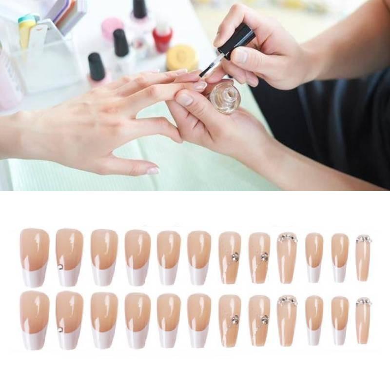 French Glass Heart Nail Sticker Milky White Jelly Gel Starry Design