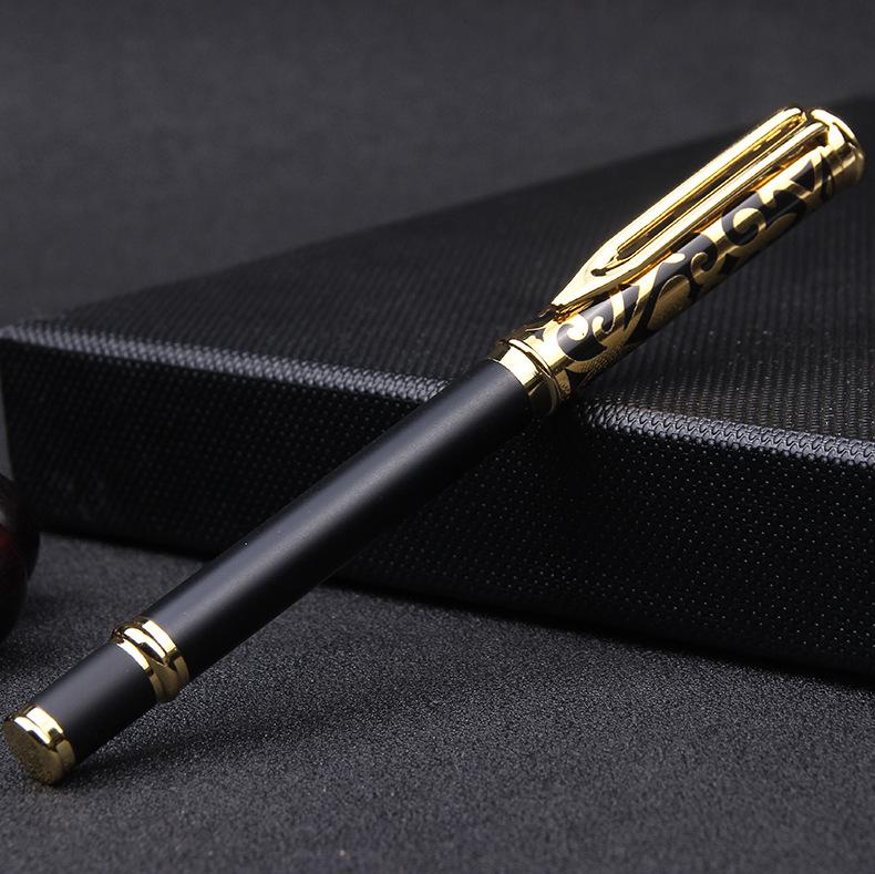 Metal Signature Pen Business Office Black Ballpoint Pen Student Exam Writing Pen
