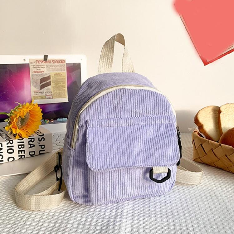 Mochila Veludo Rucksack Cor Sólida Bolsa Escolar para Trabalho Escola Biblioteca