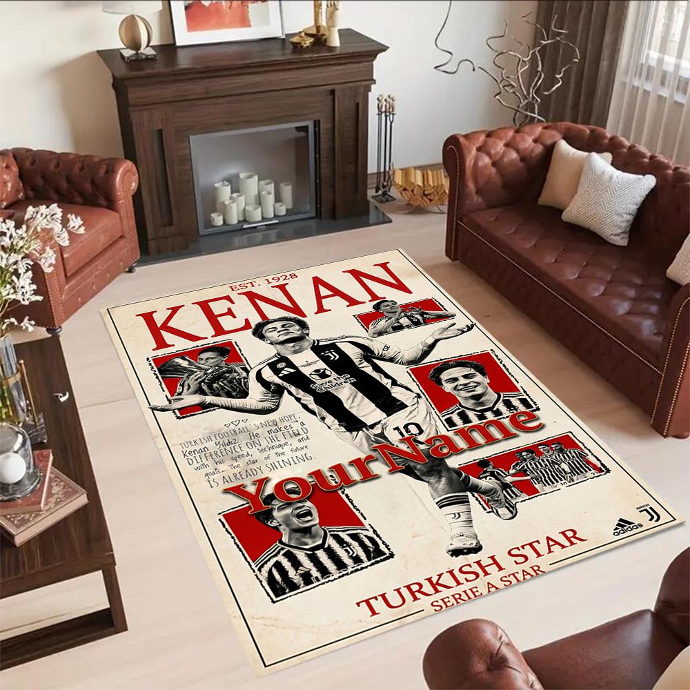 Juventus Customize Your Name Area Rug Perfect for Balcony Kitchen Bedrooms Entryway Antislip Carpet Office Home Decor Wedding Party Gift
