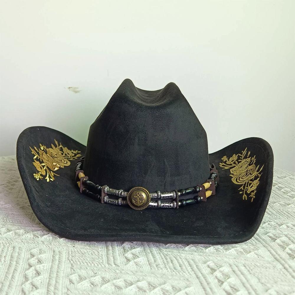 

Suede Western CowboyHat White Cowboy Hat Silver and Turquoise Trimmed Retro Gentleman Cowboy Hat for Men and Women New Men s Hat M56-58CM