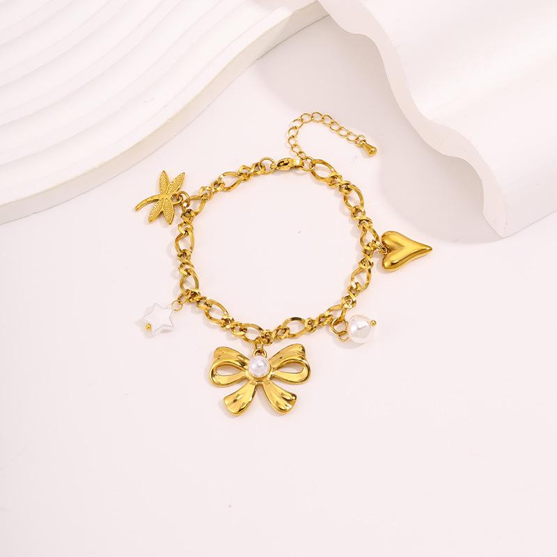 European and American multi-element titanium steel does not fade, light luxury, small fresh love butterfly girl can take a bath