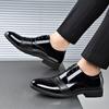 Nová móda Pánske spoločenské topánky Osobnostný trend Paty Leather Svadobné topánky Pánske ploché topánky Oxfords