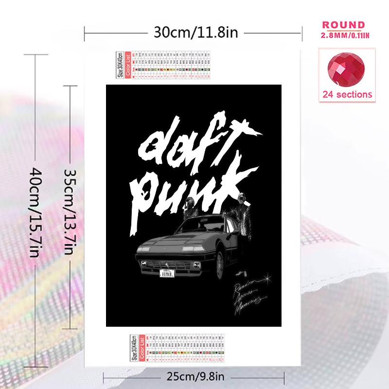 Daft Punk 100% Round Full Drill 5D DIY Diamond Painting Embroidery Cross Stitch Rhinestone Décor