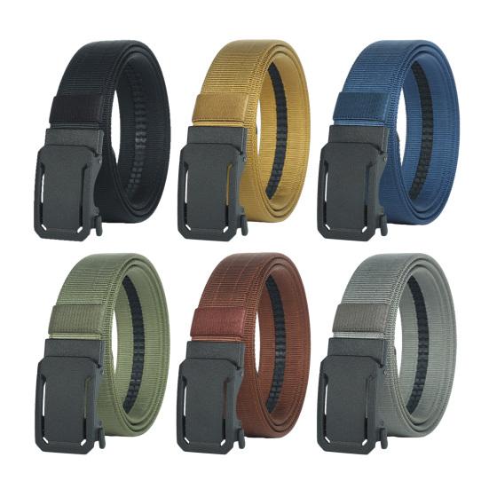 Versatile Ratchet Belt with Adjustable Security Buckle Double-Layer Reinforced Nylon Webbing Reinforced Men Belt