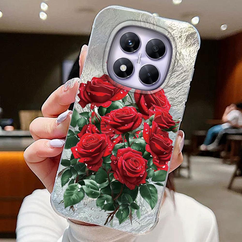 Kolorowy Gradient Biały Motyl Leopard Love Print Etui na Telefon Xiaomi Redmi Note 14 Pro 5G Pokrowiec Miękki Silikonowy Bumper Twardy PC Tylny Pokrowiec