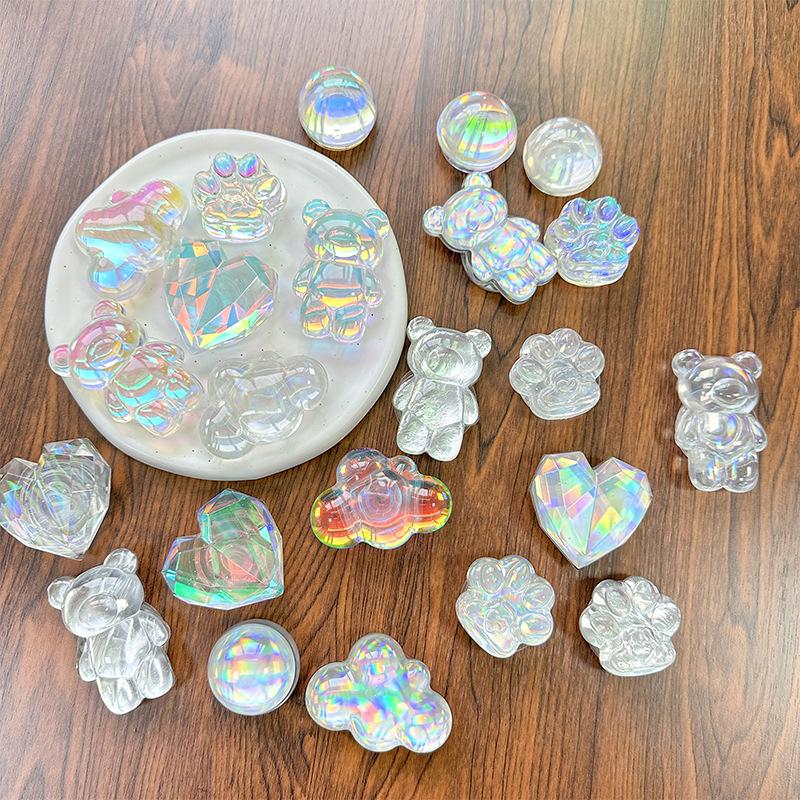Laser Bear Love Cat Claw Crystal Ball Mobile Phone Airbag Bracket Pasted Three-Dimensional Desktop Support Frame