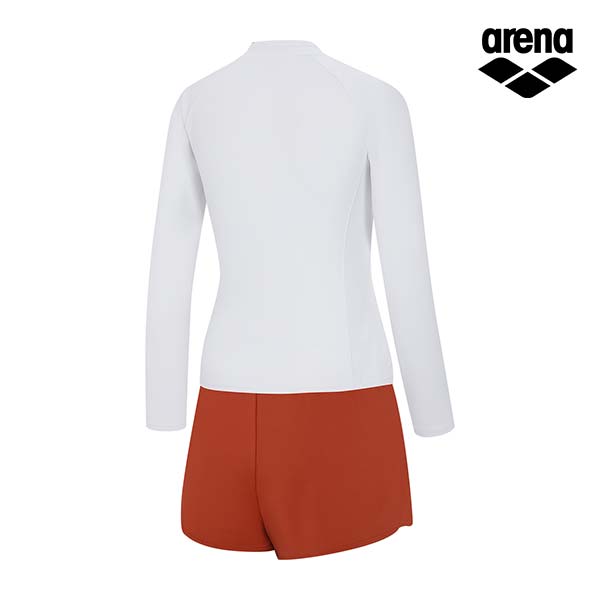 Alena Plain Leisure Zip-Up Rash Guard Set A4Bl1Ps72Wht
