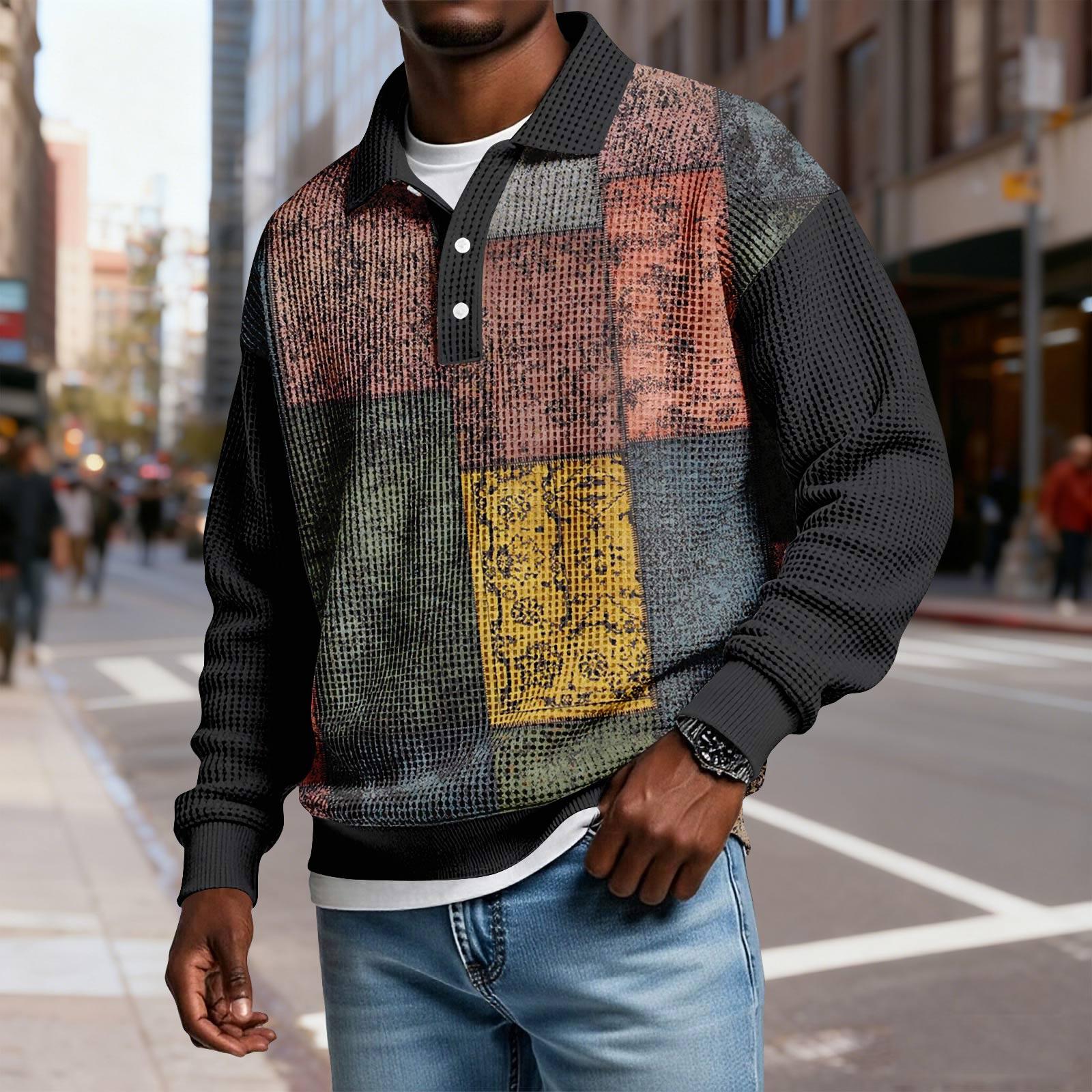 

Men s Casual Loose,fitting Top Button,down Collar Long Sleeves XXL рожевий