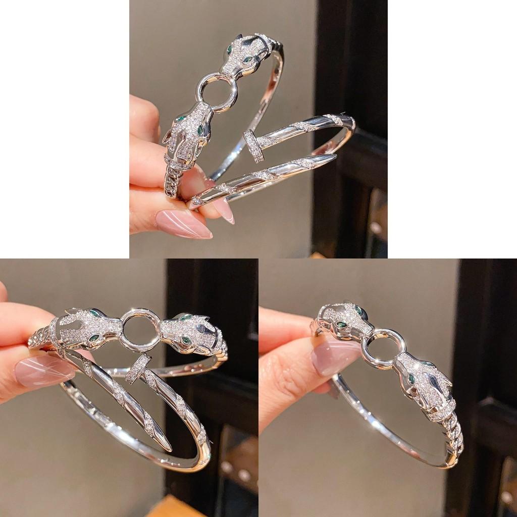 Wolf 18k Gold Plated Zircon Ring Bracelet For Fashion Women