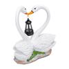 Solar Swan Garden Statue with Hanging Lantern Light Romantic Swan Couple Outdoor Solar Light Resin Water Proof Yard
