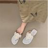 2025 Summer New Fashion Soft-soled Women Bohemian Outer Wear Flat-bottomed Pearl Toe Roman Sandals Women