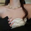 Court Style Design Pearl Necklace Multi-layer Pearl Neck Chain Trendy Wedding Jewelry Set  Women