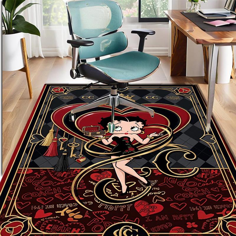 Betty Boop Pattern Rug, Indoor/Outdoor Mat, for Picnic, Gameroom, Bedroom, Office, Living Room, Home Decor Carpet, Birthday Gift