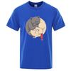 Summer Mens High Quality Tshirt 100 Cotton Short Sleeve Funny Cat Print Tshirt Casual Loose Oneck Cool Tshirt Male Tees