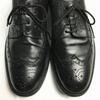 JOHN BROMMEL'S Made in Italy Vintage Wingtip Business Shoes Black size 8 26.5-27.0 Men's(USED)