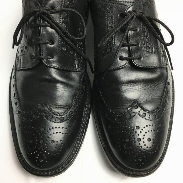 JOHN BROMMEL'S Made in Italy Vintage Wingtip Business Shoes Black size 8 26.5-27.0 Men's(USED)