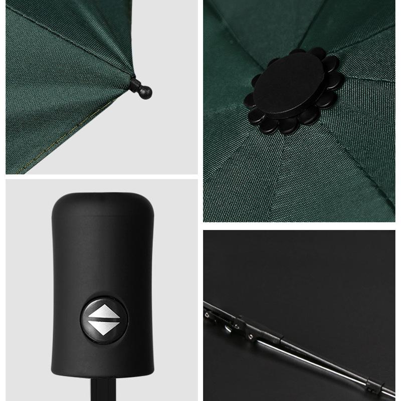Simple Triple Fold Umbrella With Thick Vinyl UV Protection Double Umbrella Rain And Sun Umbrella Folding Vinyl Umbrella