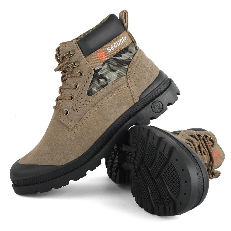Customized welder shoes, men's anti-smashing and anti-piercing electric welding work shoes, construction site protection safety steel baotou labor ins