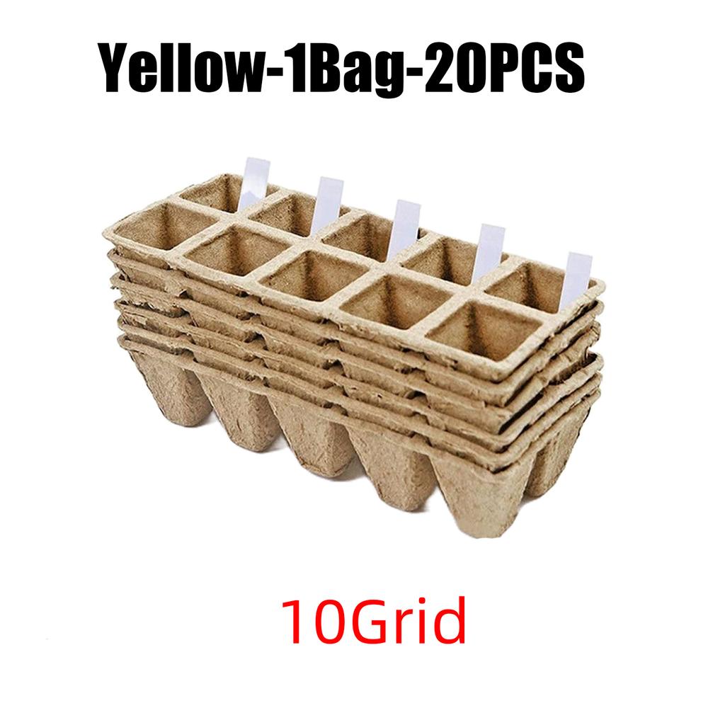 10Grids Cell Nursery Pots for Seedling Starter Tray Biodegradable Pulp Seedling Cup Garden Plant Seedling Germination Tool