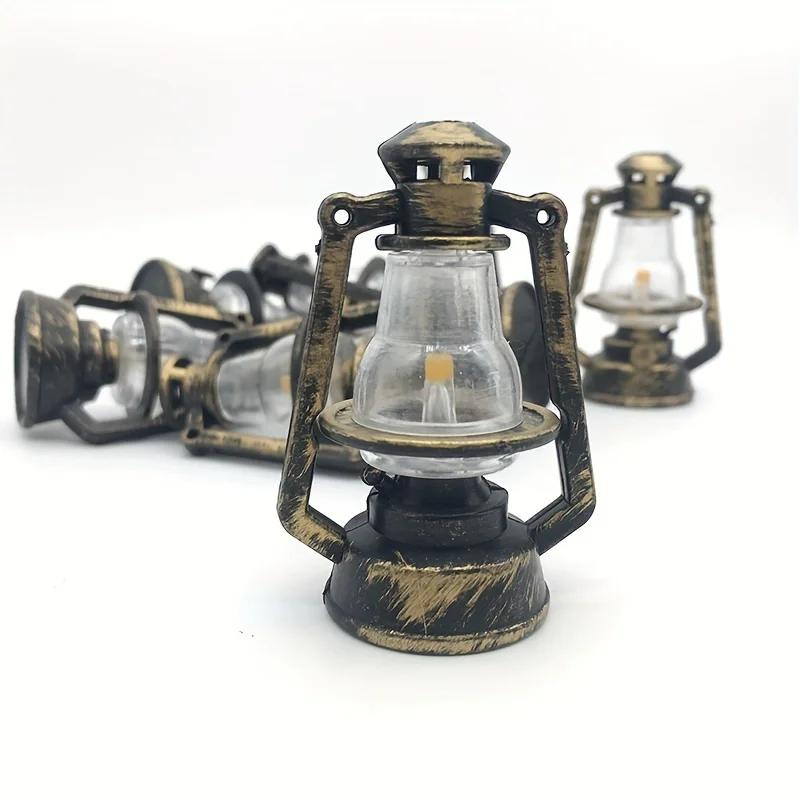 Scale Miniature Oil Lamp Dollhouse Accessories Mini Kerosene Lantern Doll House Decor Scene Ornaments Pretend Play