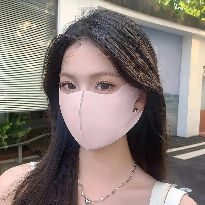 1-10PCS Ice Silk UV Face Mask Women Cooling Sun Balaclava Breathable Dustproof 3D Face Cover for Outdoor Running Cycling Summer