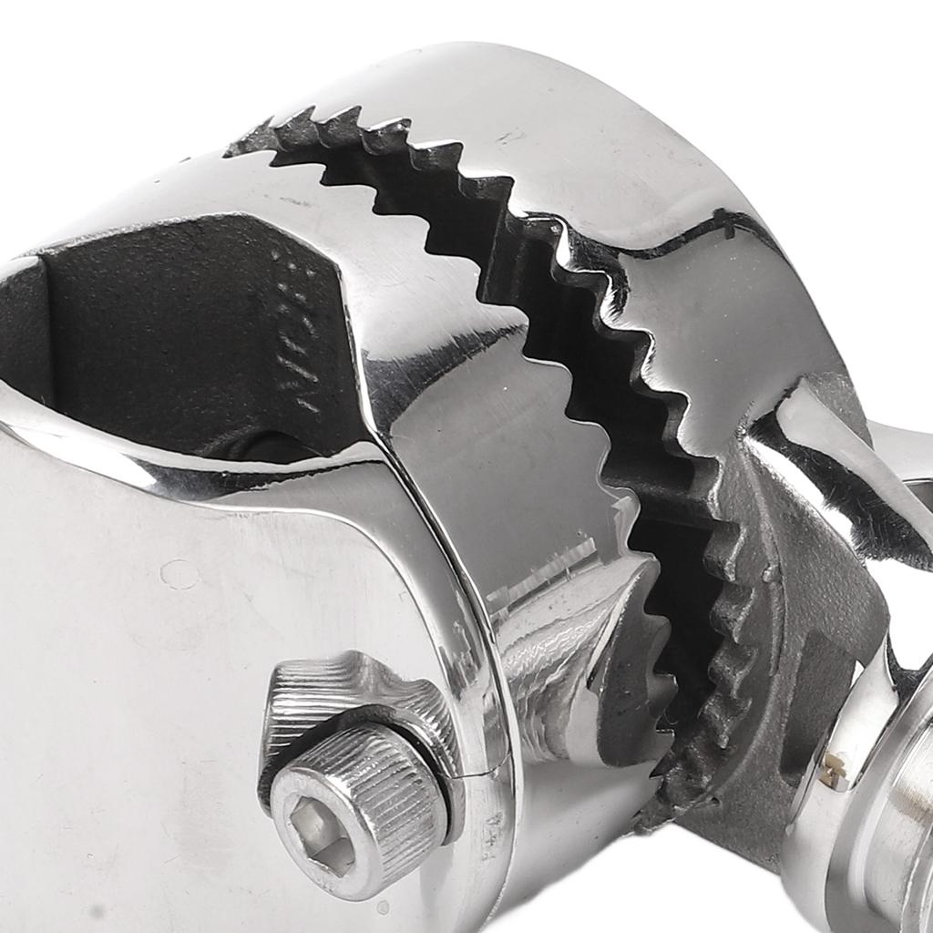 Marine VHF Antenna Mount Base Stainless Steel Adjustable Ratchet Mount Bracket For 7/8 To 1in Rails