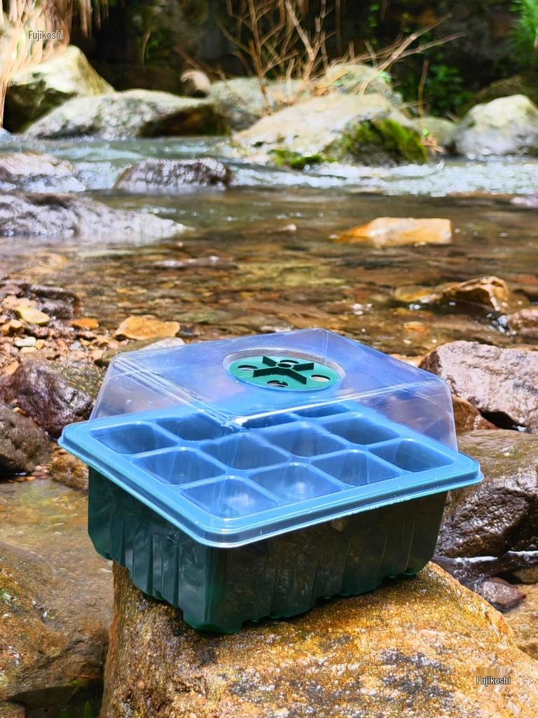 12-Cell Seedling Tray with Lid: Thickened for Insulation & Moisture Retention, Easy Sowing Cell Tray, Cutting Pot, Nutrient Cup.