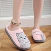 Women's Cozy Cartoon Cat Slippers - Cute Warm Indoor Cotton Slippers for Autumn/Winter