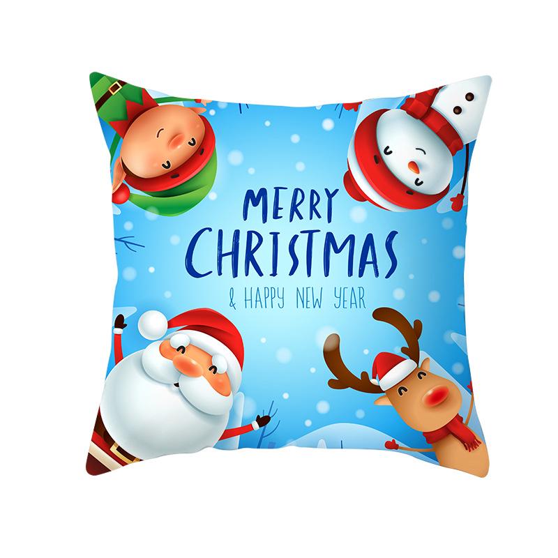 Weihnachtsmann Schneemann Elch Kissenbezug Festlich Zuhause Sofa Kissen Kissenbezug