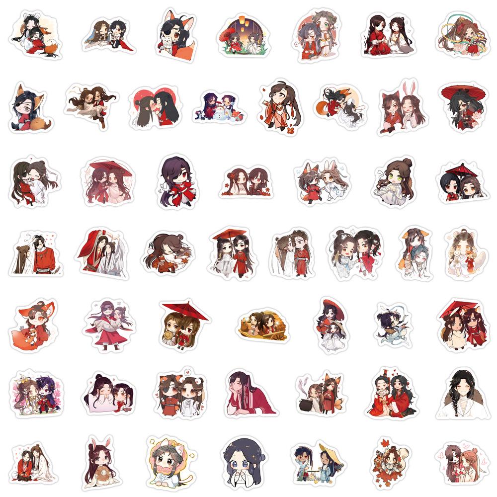 55 Cartoon Anime Tian Guan Ci Fu Stickers for DIY Stationery, Mobile Phones, and Notebooks
