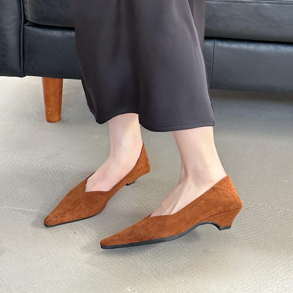 

Fashion Bailamos 2024 Autumn Pointed Toe Women Sexy Shallow Slip On Pumps Shoes Fashion Thin High Heel Ladies Elegant Dress Boat Shoes 39 коричневый